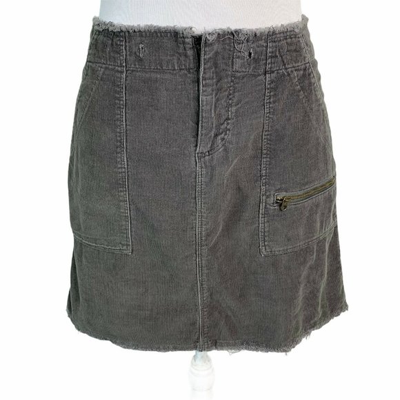 Free People Corduroy Raw Hem Pockets Mini Skirt - Picture 1 of 9